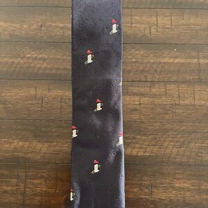 Polo by Ralph Lauren Dark Blue Tie with Red and White Pattern